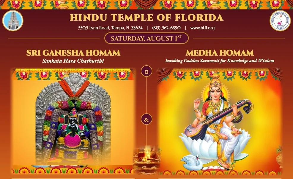 Sri Ganesha Homam & Medha Homam at the Hindu Temple of Florida