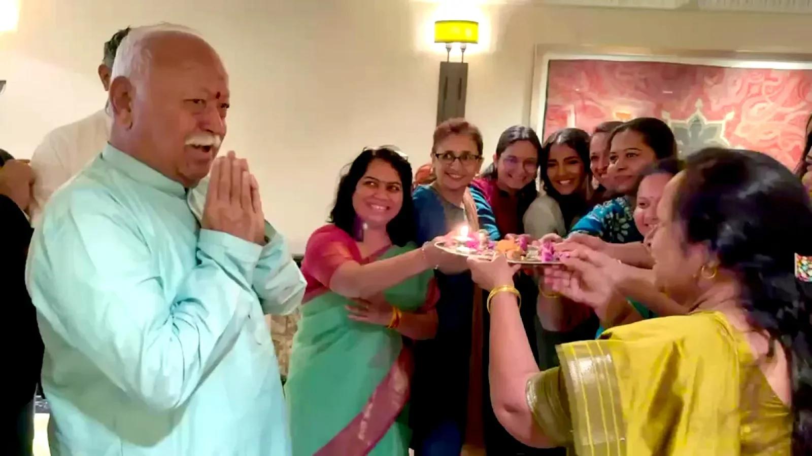 న్యూయార్క్‌లో మోహన్ భగవత్‌కు ఘన స్వాగతం