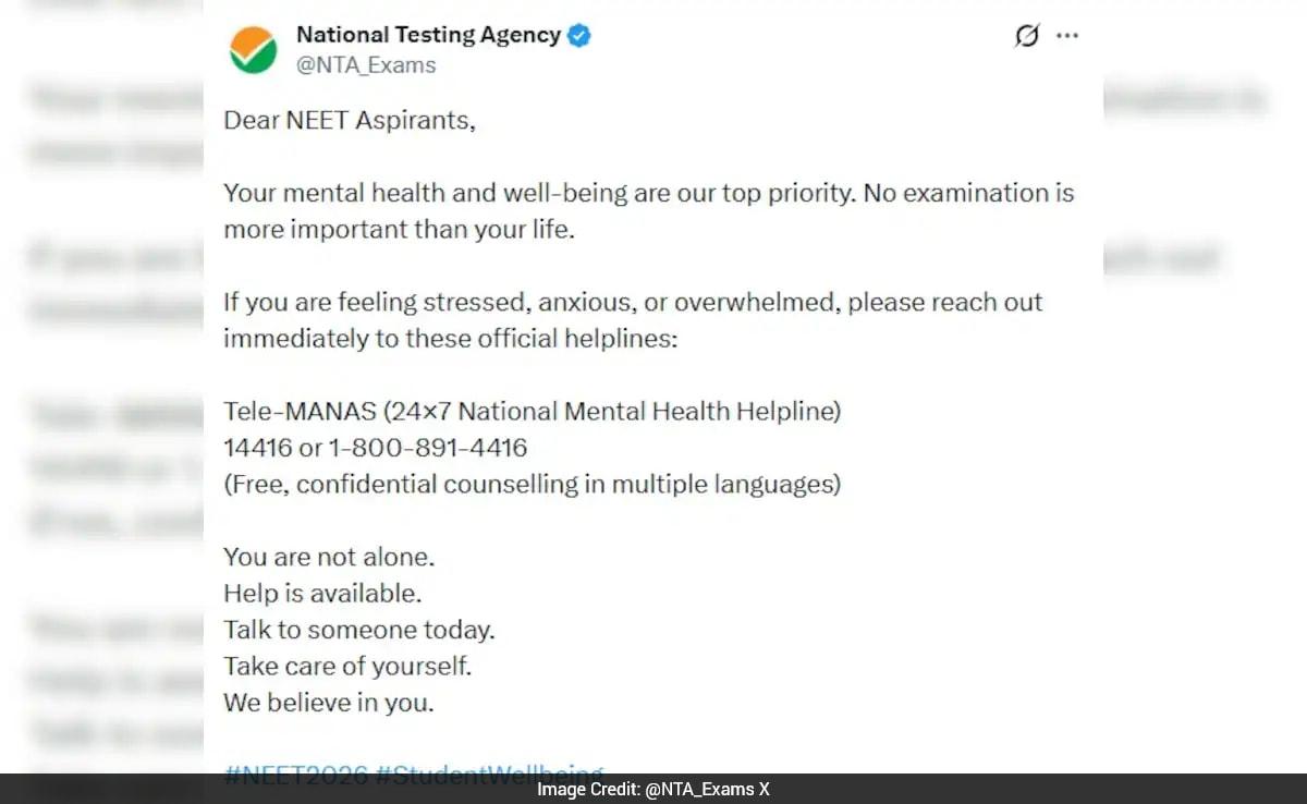 "No Exam Is More Important Than Your Life": NTA Issues Advisory Ahead Of Exams