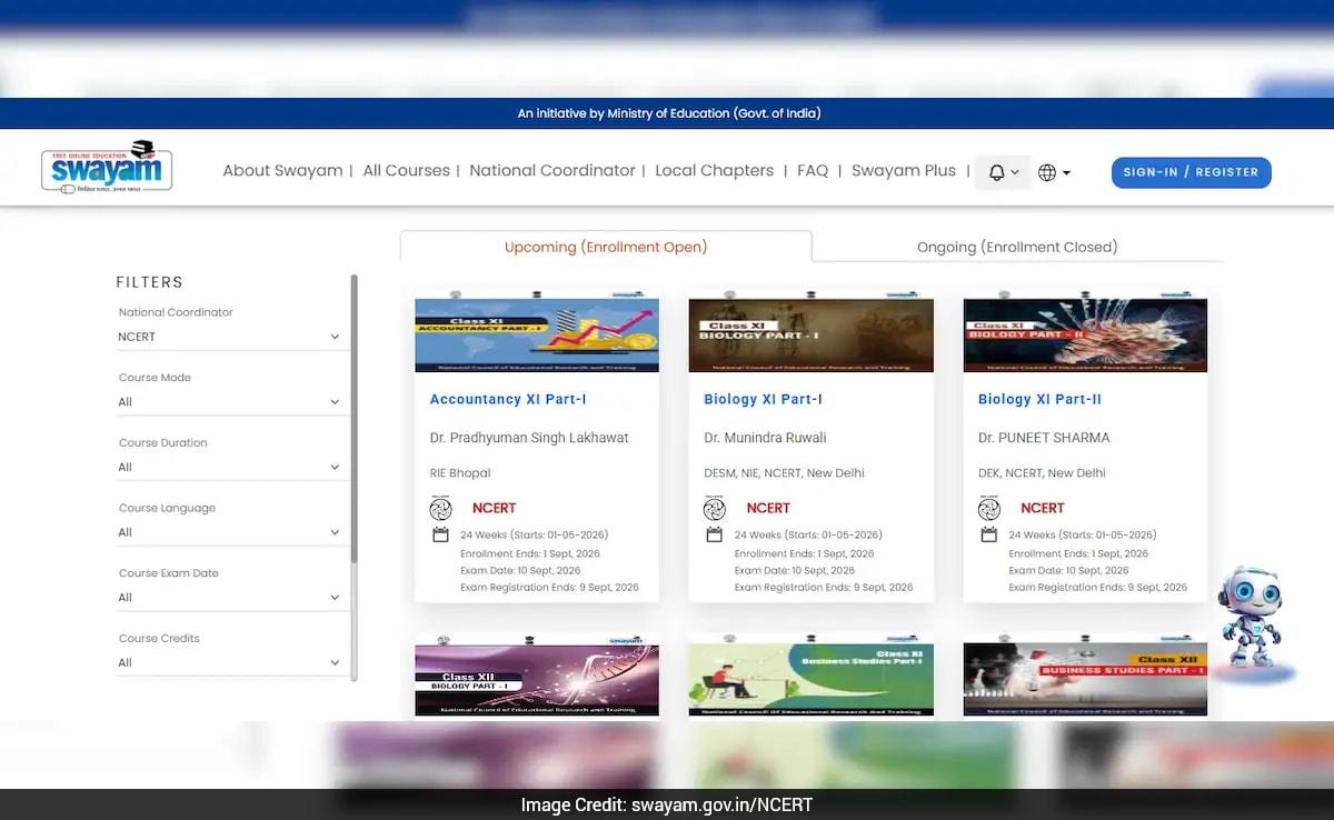 NCERT Launches Free Online Courses For Classes 11 And 12 On SWAYAM Platform