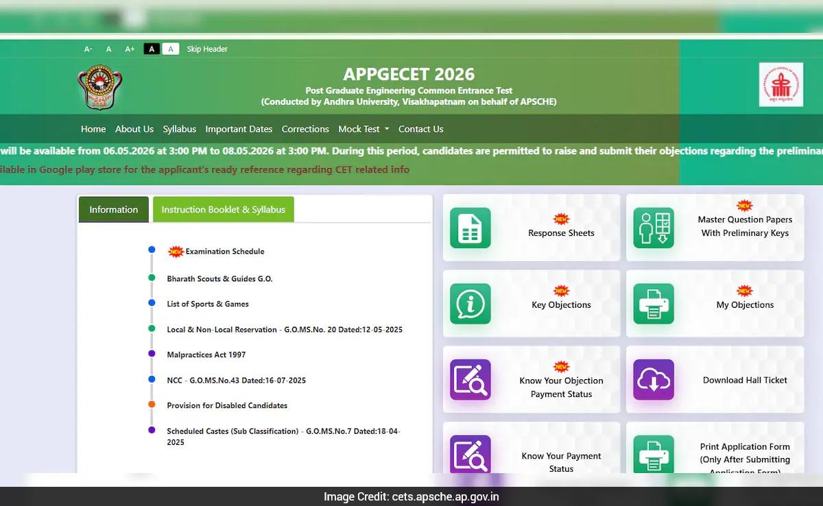 Andhra Pradesh Postgraduate ECET Answer Key Released, Here's How To Download And Raise Objections