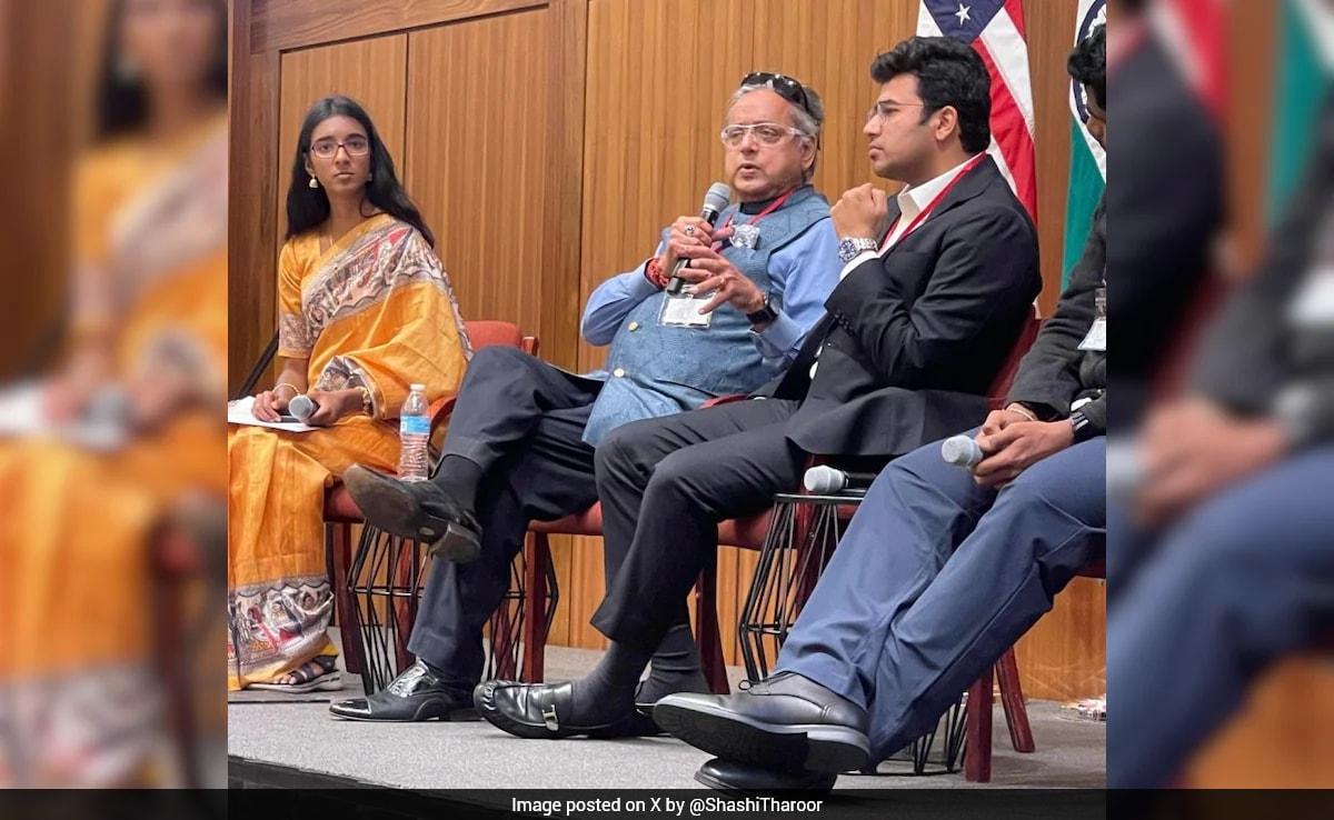 Shashi Tharoor Debates Delimitation With BJP's Tejasvi Surya At US Event