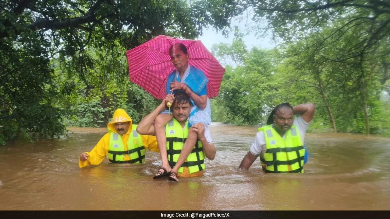 Maharashtra Police Rescue 72-Year-Old Woman Stranded In Floodwaters