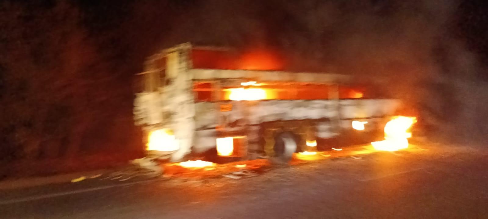 Alert Driver Saves Passengers' Lives After Bus Catches Fire in Chityal