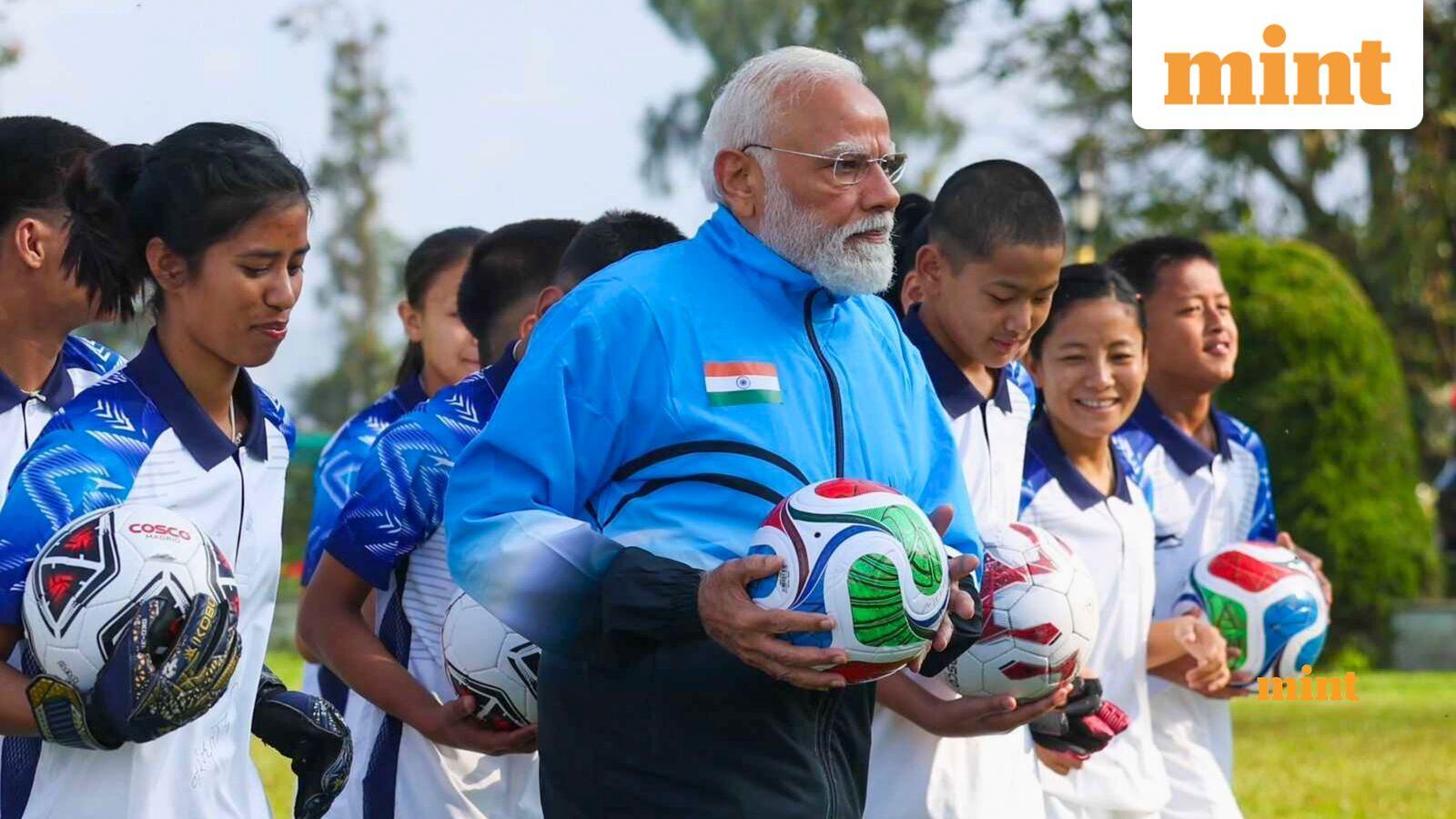‘Well played, Modi-ji’: Social media reacts with memes as PM Modi plays football ahead of Bengal Elections’ final phase