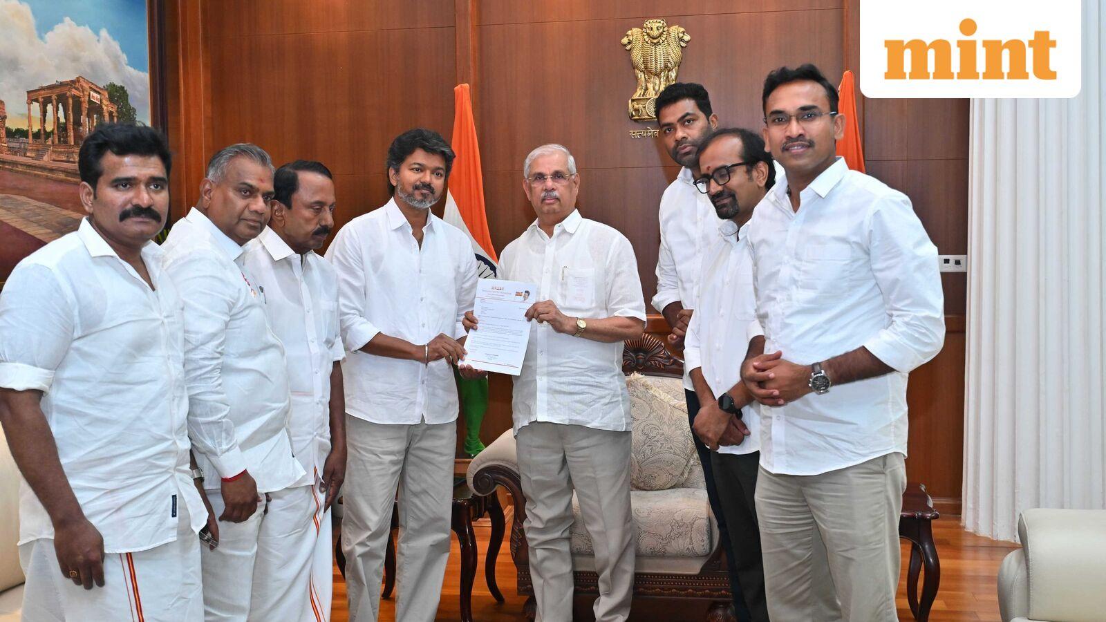 Tamil Nadu government formation LIVE: TVK chief Vijay meets governor, stakes claim to form Govt