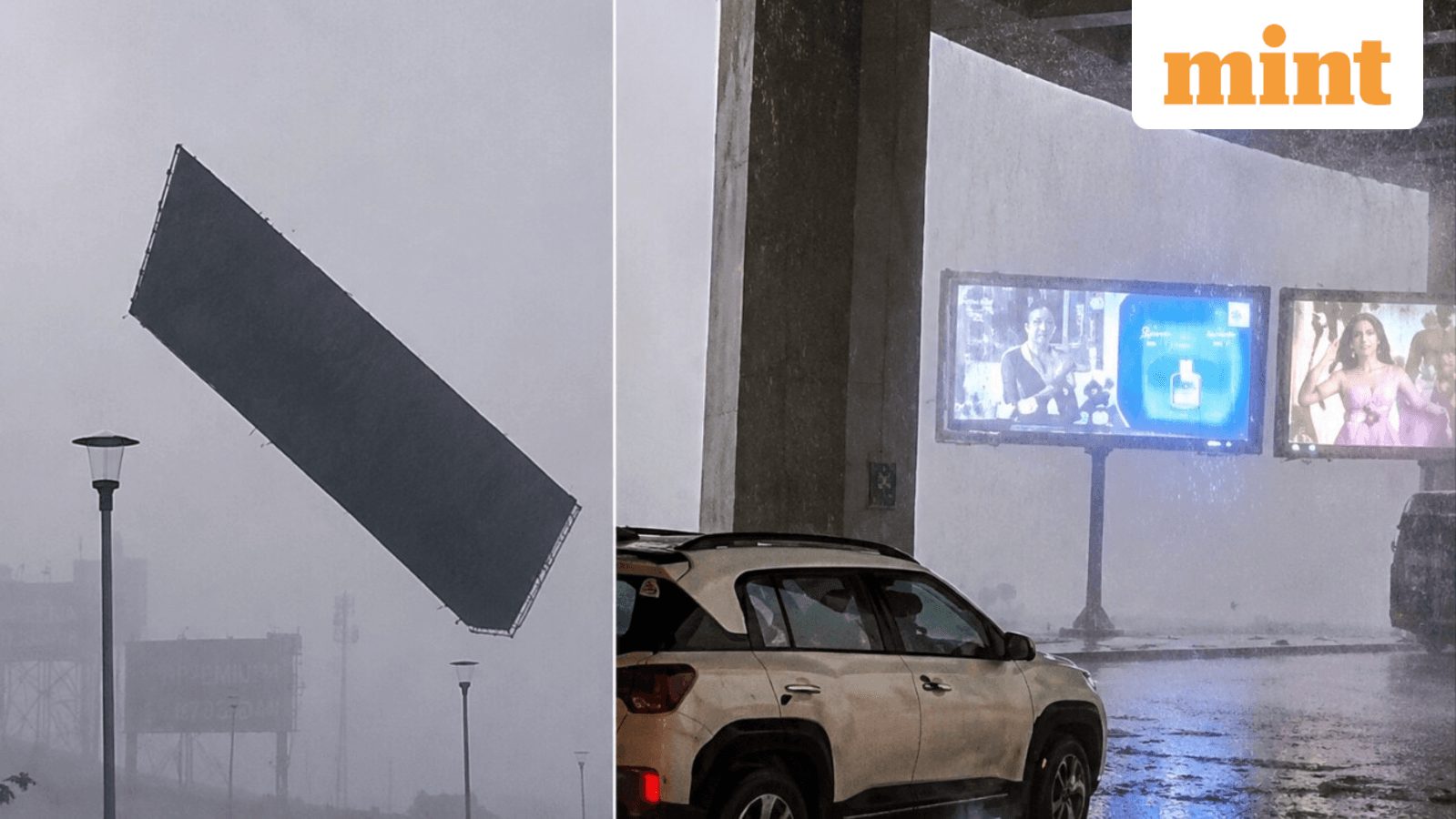 Video shows hoarding flying off at Patna Airport amid heavy rain, orange alert issued in parts of Bihar