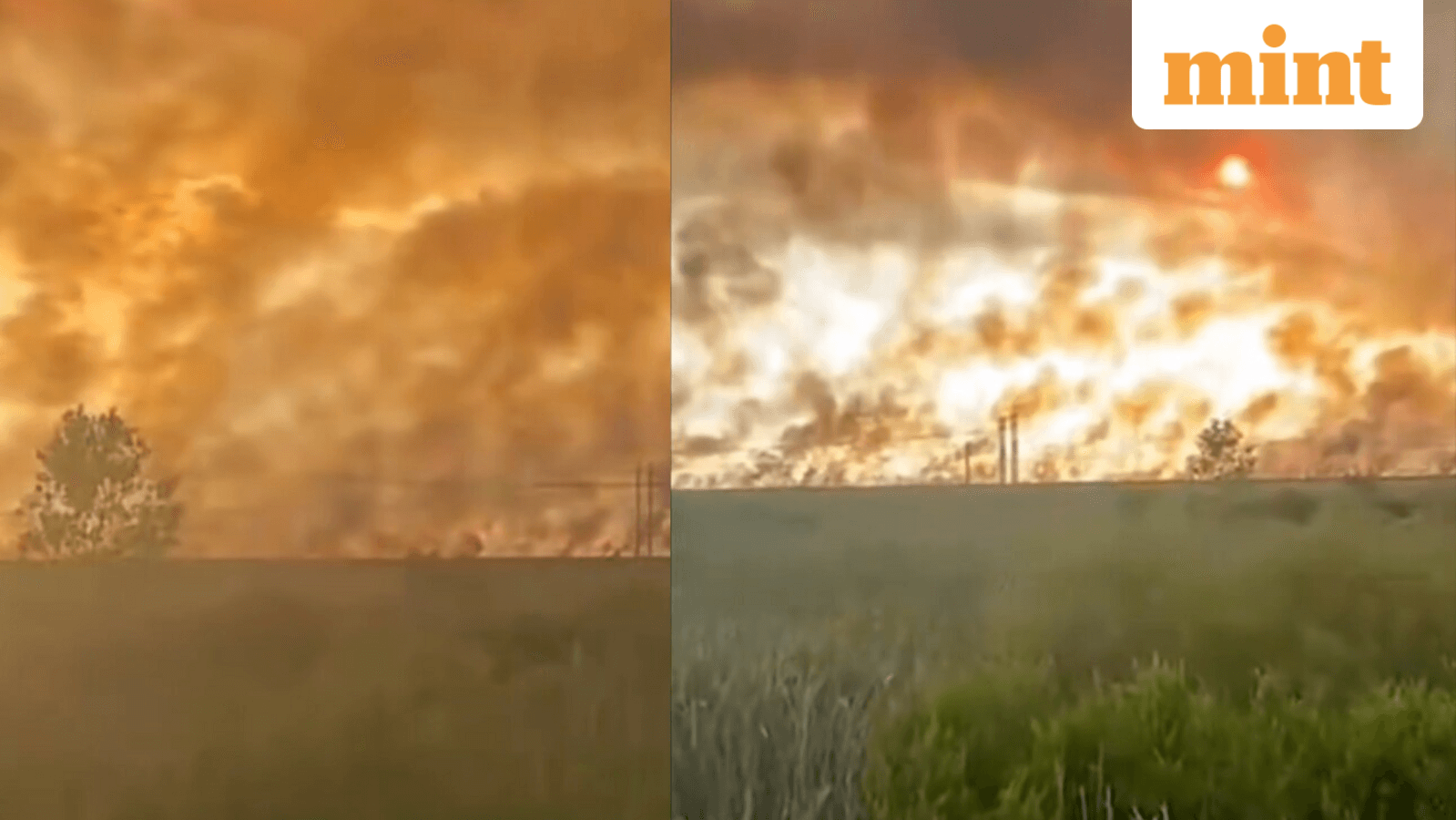 Video shows huge plumes of smoke rising as Florida wildfires spread, turning sky orange