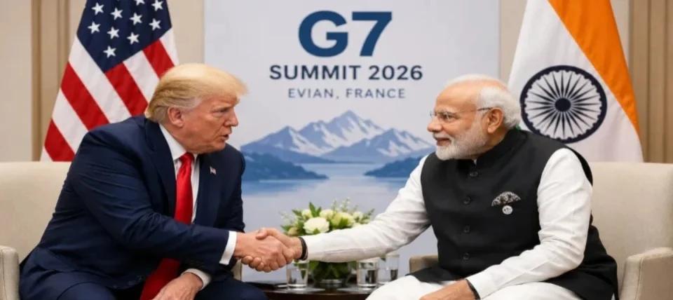 G7 Summit : President Trump & PM Modi Hold Key Bilateral Meeting