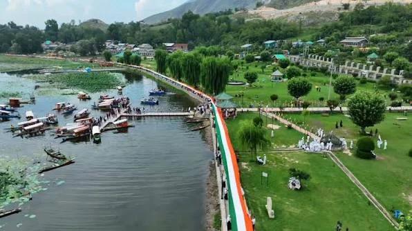 Manasbal Lake Drenched in Tricolour Pride