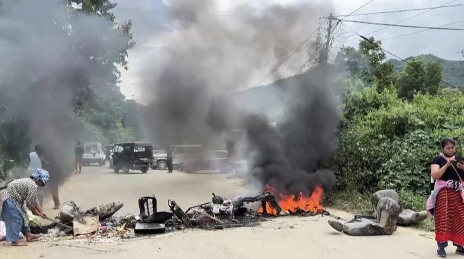 Tension in Manipur's Senapati as Gunfight Erupts, Several Houses Torched