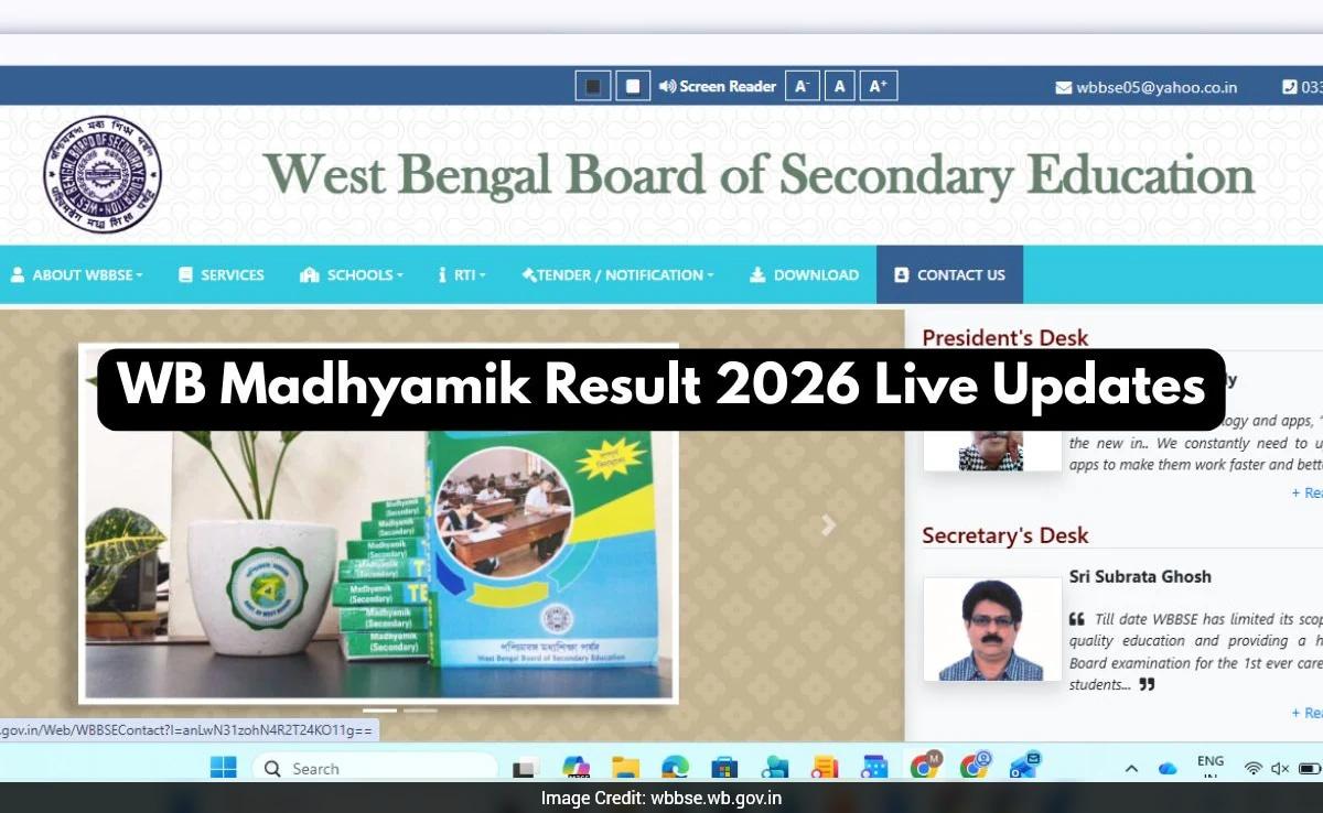 West Bengal Madhyamik Result 2026 LIVE: Class 10 Result To Be Out Today At 9:30 AM, Direct Link Here