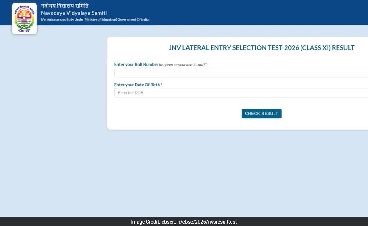 Navodaya LEST 2026 Result Out: Class 11 Scorecards Available Online