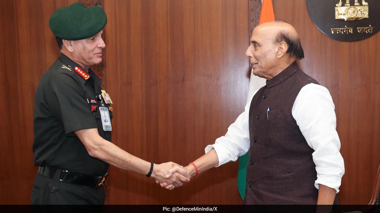 Army Chief Dhiraj Seth Calls On Defence Minister Rajnath Singh