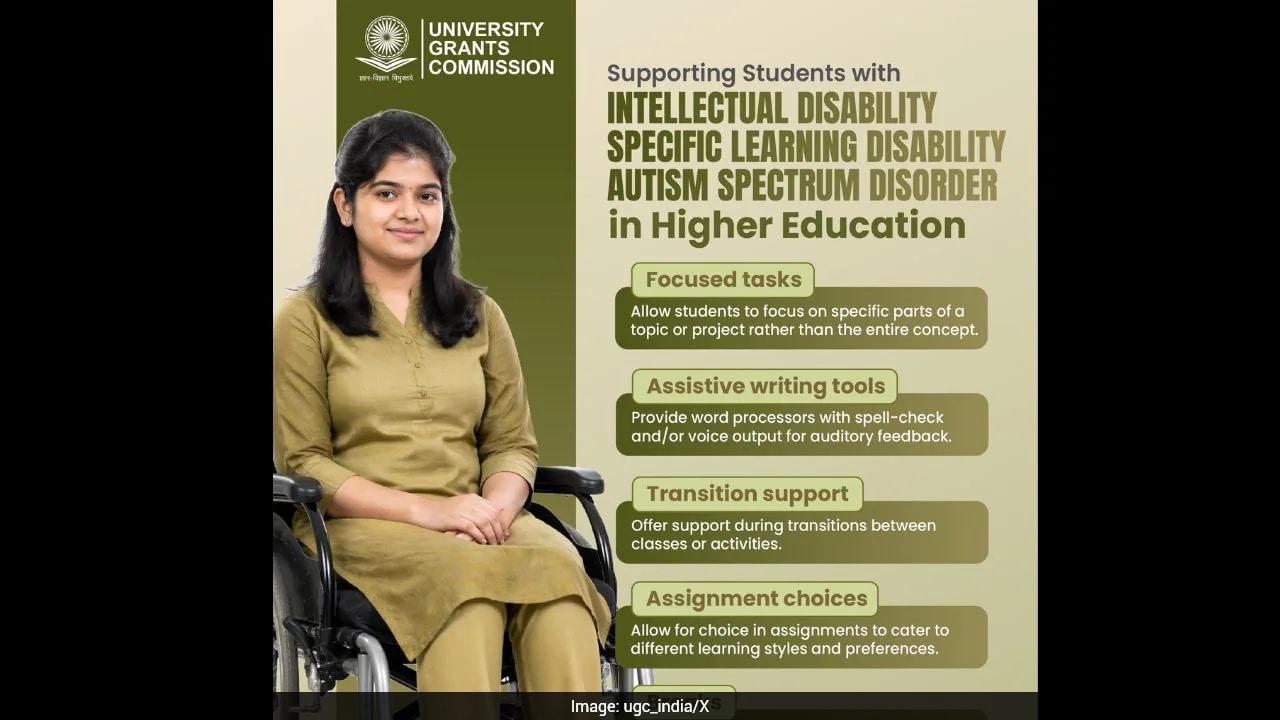 UGC Lists Special Facilities For Students With Disabilities In Colleges