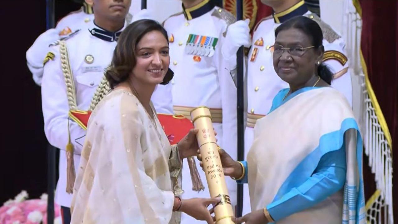 Indian Women’s Cricket Captain Receives Padma Shri from President Droupadi Murmu