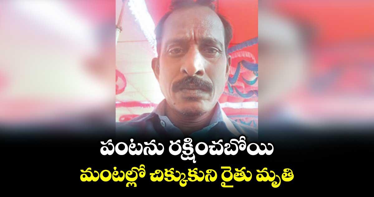 పంటను రక్షించబోయి మంటల్లో చిక్కుకుని రైతు మృతి.. నిర్మల్ జిల్లాలో ఘటన