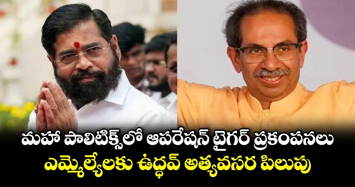 మహా పాలిటిక్స్లో ఆపరేషన్ టైగర్ ప్రకంపనలు.. ఎమ్మెల్యేలకు ఉద్ధవ్ అత్యవసర పిలుపు