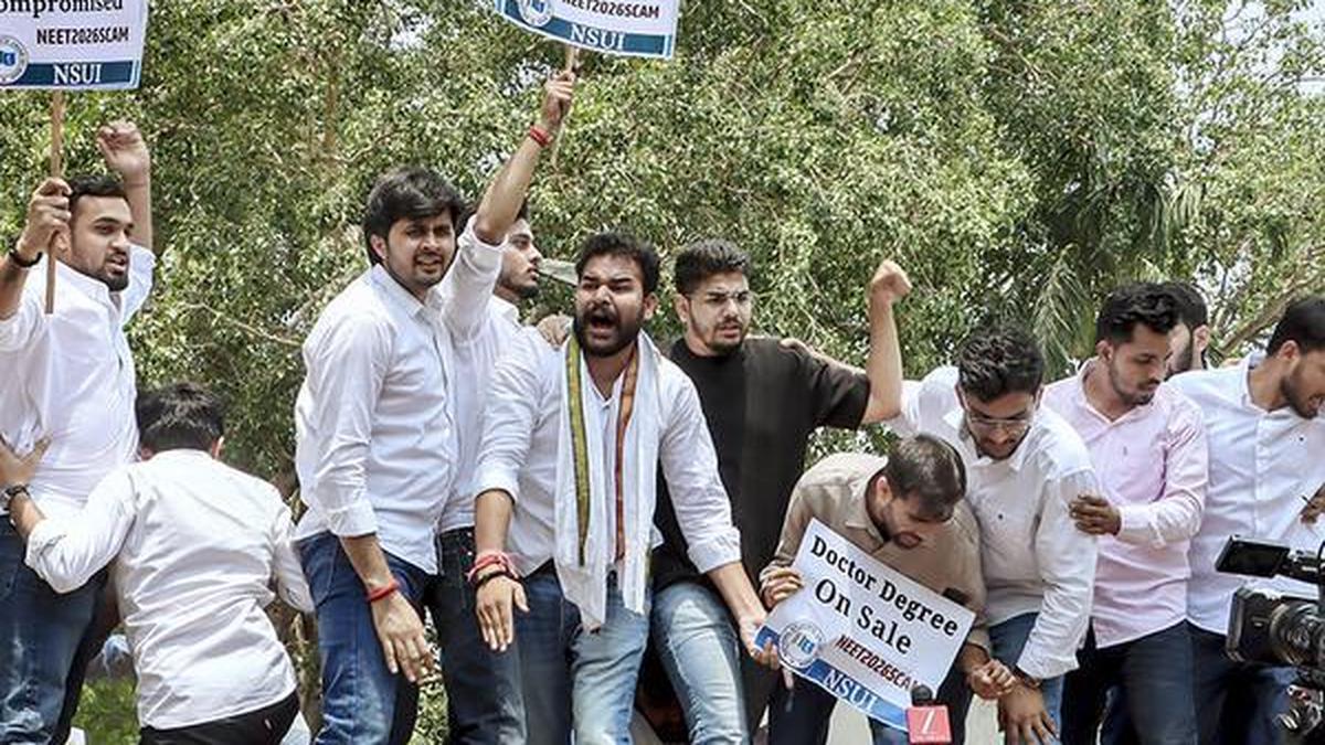 NSUI holds protest outside Education Minister’s residence over NEET paper leak
