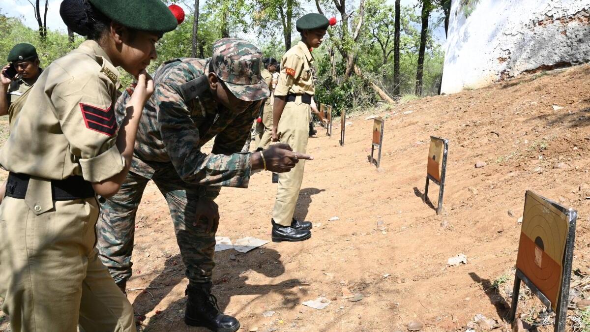 NCC cadets test shooting skills at Combined Annual Training Camp in Tirupati