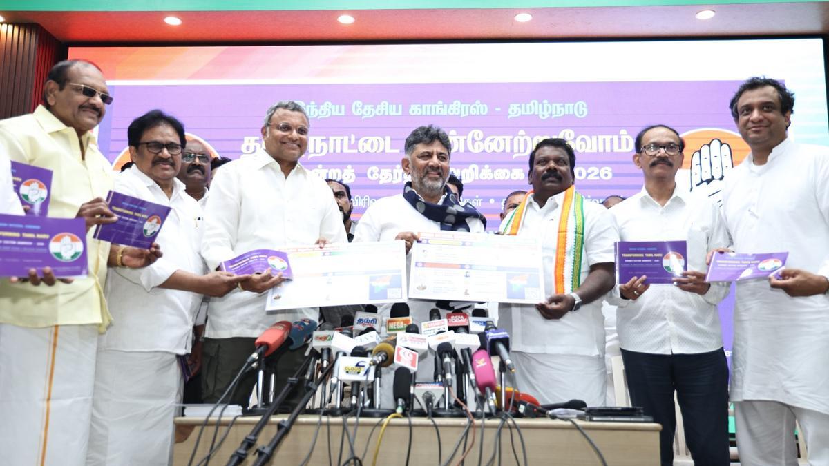 Tamil Nadu Assembly election 2026: Congress releases manifesto; D.K. Shivakumar hits out at Vijay’s remarks