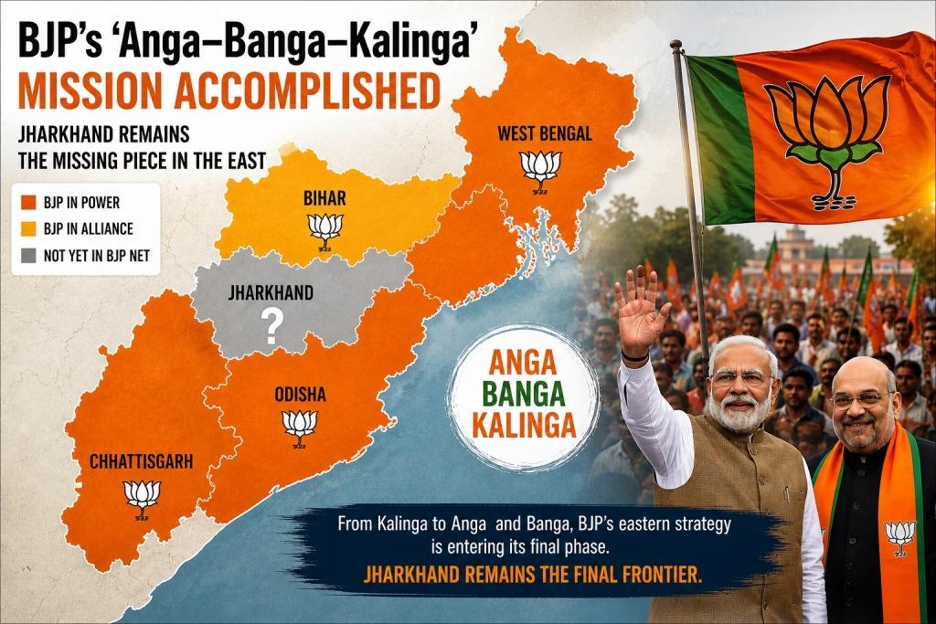 BJP’s ‘Anga–Banga–Kalinga’ Mission Accomplished; Jharkhand Now Only Missing Piece In The East