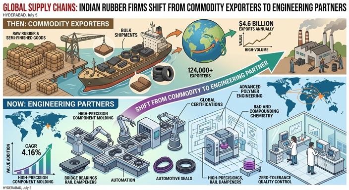 Global Supply Chains: Indian Rubber Firms Shift from Commodity Exporters to Engineering Partners
