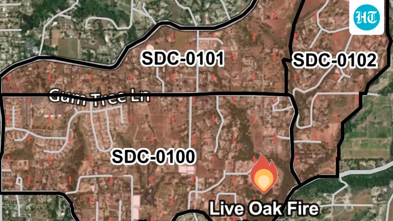 Fallbrook fire map: Evacuation orders issued as blaze burns near Live Oak Park Road, California