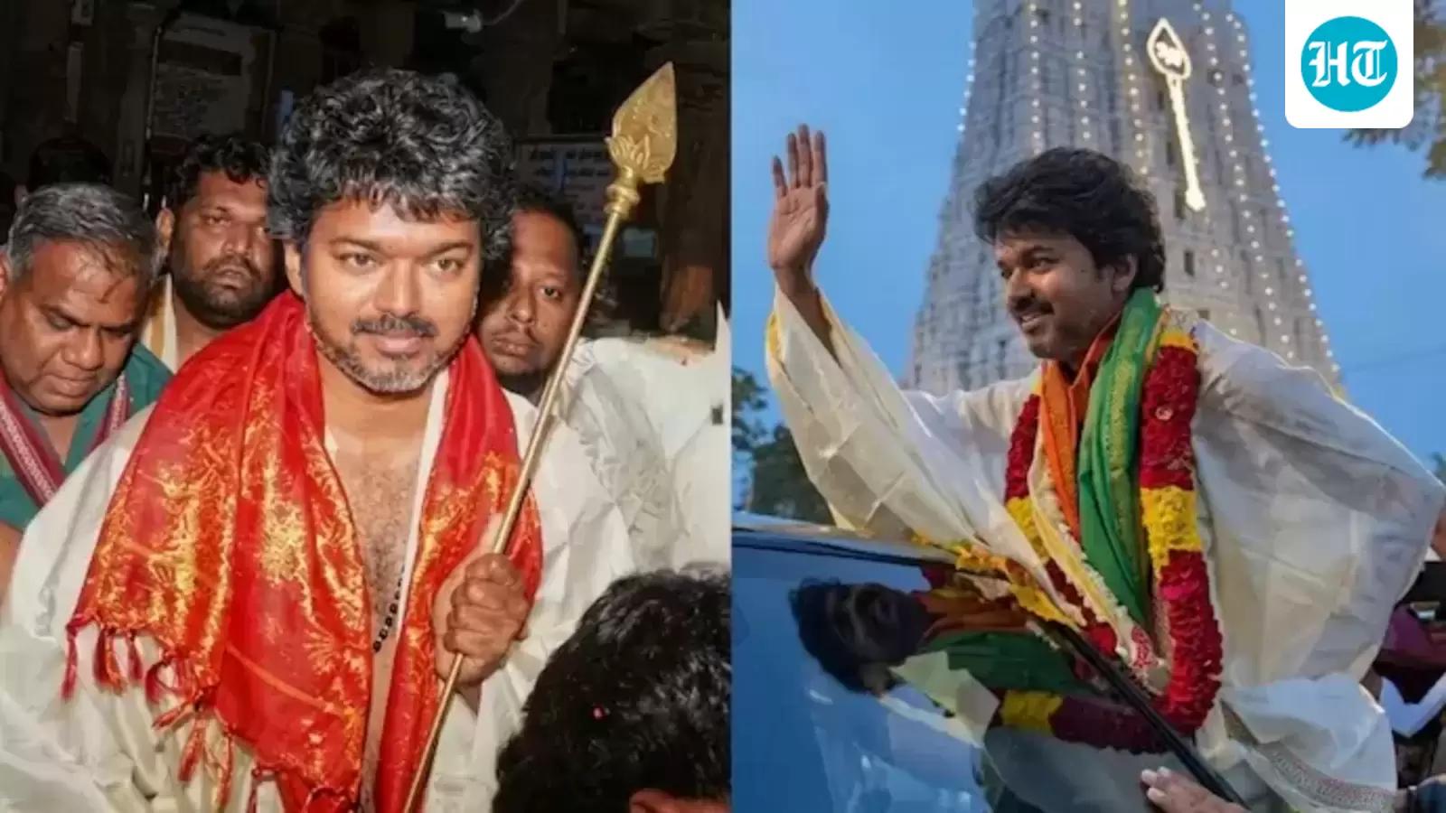 TVK chief Vijay visits Tiruchendur Murugan temple ahead of May 4 election results, fans turn up in large numbers
