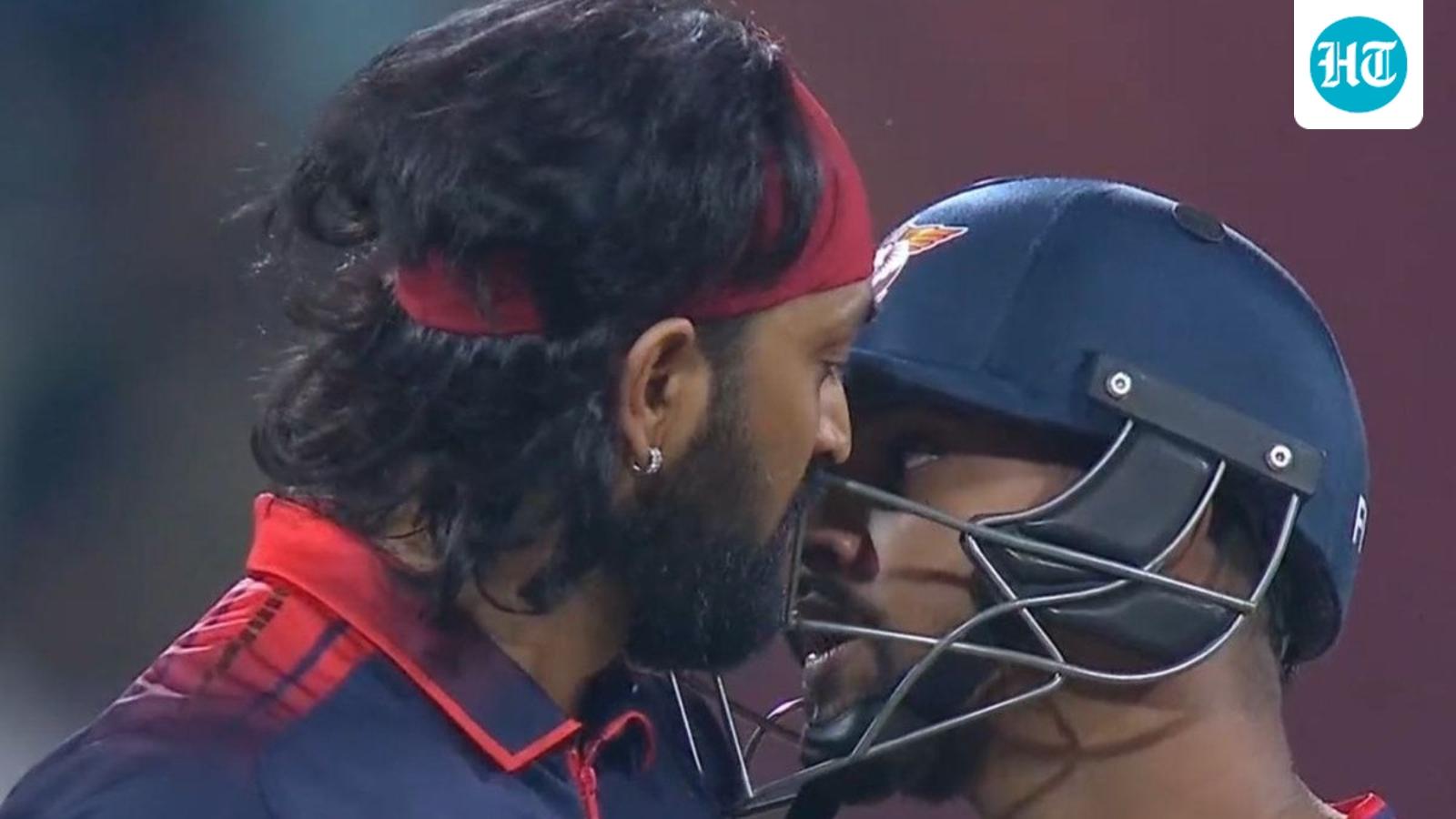 Krunal Pandya rattles Nicholas Pooran with back-to-back bouncers as tense on-field exchange sparks drama