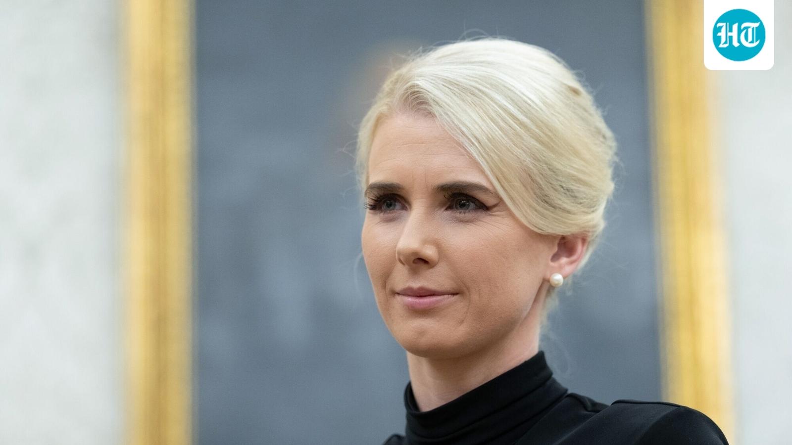 Natalie Harp: ‘Mystery blonde’ on Trump China trip raises eyebrows as Melania stays back