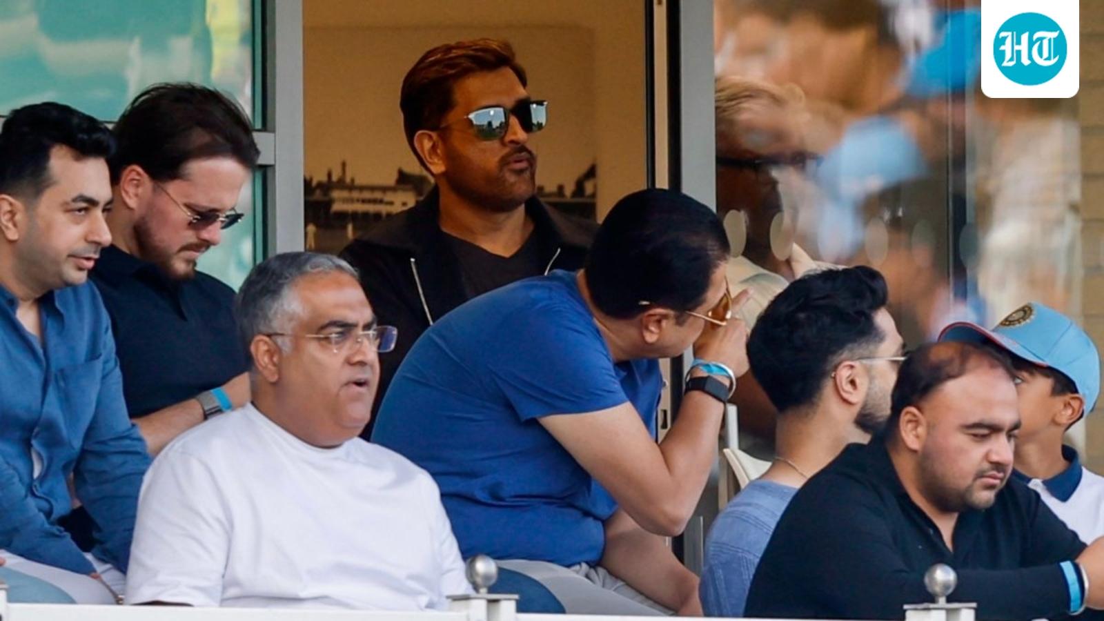 ‘My beard has gone grey and I struggle to walk’: Fans decode MS Dhoni’s message as he waves from the Trent Bridge stand
