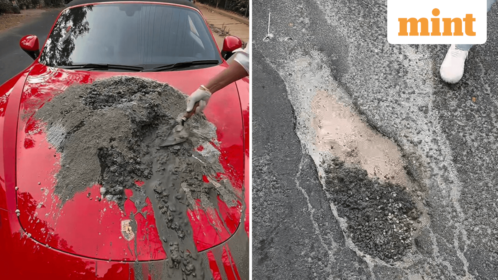 Bengaluru entrepreneur uses his Porsche to mix cement for fixing potholes; Internet questions PR stunt