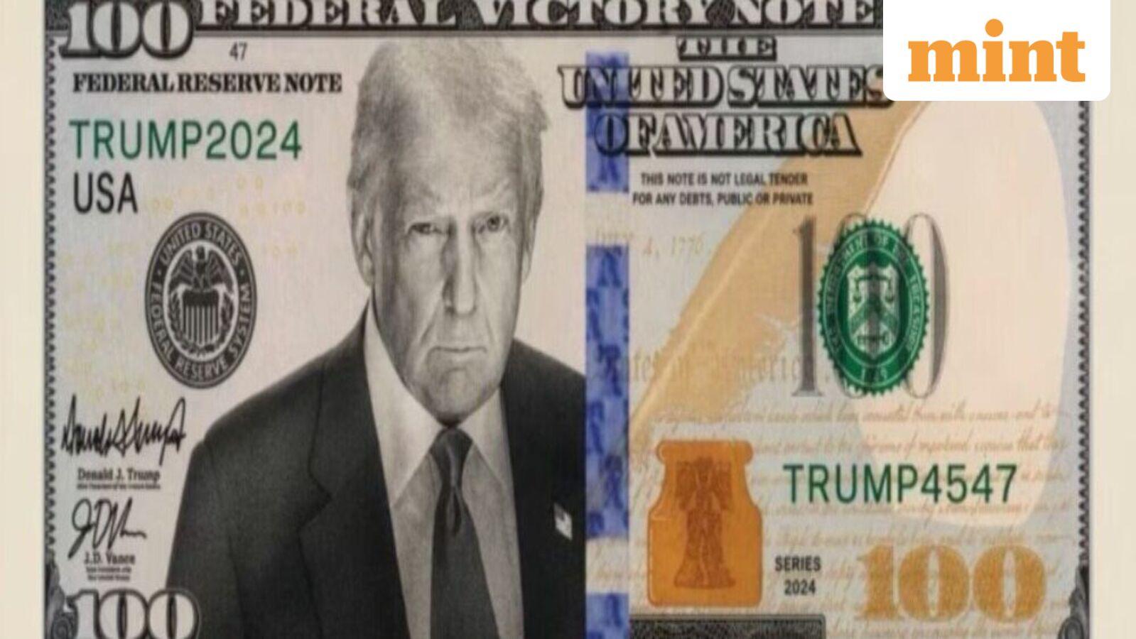 Trump shares mock-up of redesigned $100 note featuring his image and signature