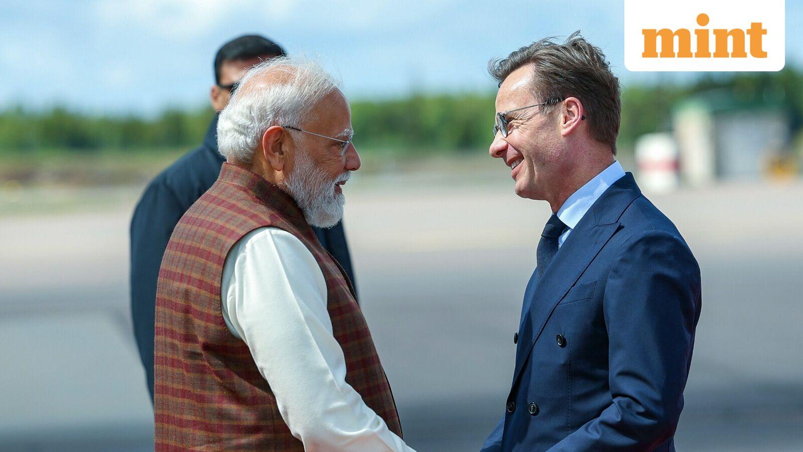 PM Modi lands in Sweden; to hold talks on trade, technology, defence